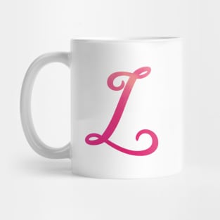 Letter L Monogram, Pink Color Personalized Design Mug